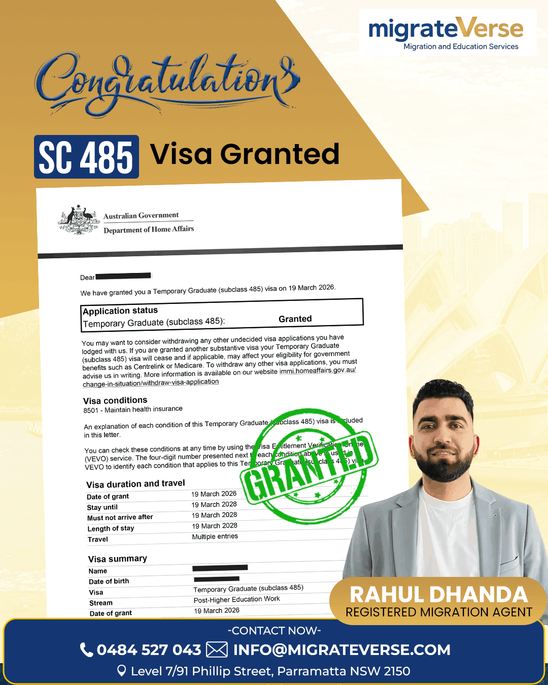 Susmitha SC 485 Visa